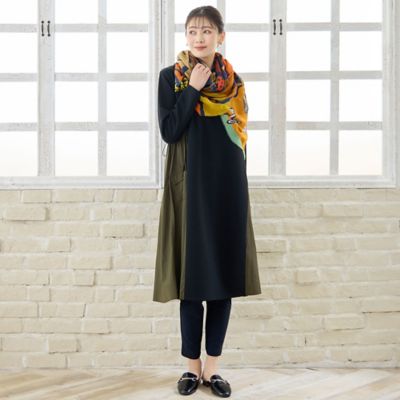 洗える・3L／4Lサイズあり】タフタドッキングワンピース