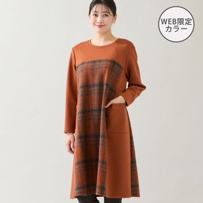 ＜MISSEL＞【ＷＥＢ限定カラーあり・３Ｌ／４Ｌサイズあり】スライバーチェックワンピース（２１０１６５０１）
