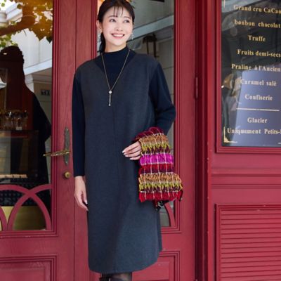 【送料無料】MISSEL/ミゼール 大きいサイズ【3L/4Lサイズあり】綿混ジャージー レイヤード風ワンピース(21016502) グレー ワンピース・ドレス【三越伊勢丹/公式】