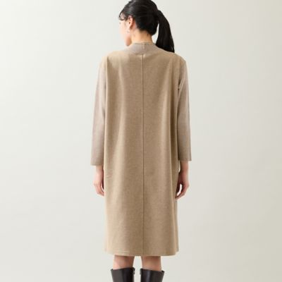 3L／4Lサイズあり】綿混ジャージー レイヤード風ワンピース