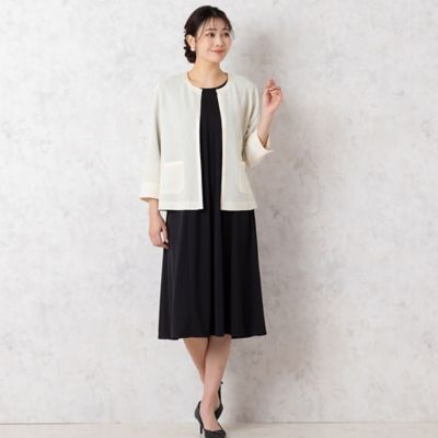 カラミ　ノーカラージャケット〔セットアップ対応〕（２１０３２４０５）