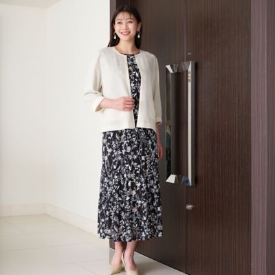 カラミ　ノーカラージャケット〔セットアップ対応〕（２１０３２４０５）
