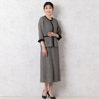 カラミ　ノーカラージャケット〔セットアップ対応〕（２１０３２４０５）
