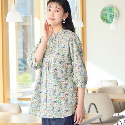 【人気アイテム・洗える】リバティプリント　パフスリーブシャツ（２１０３２５０４）