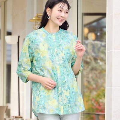 【人気アイテム・洗える】リバティプリント　パフスリーブシャツ（２１０３２５０４）
