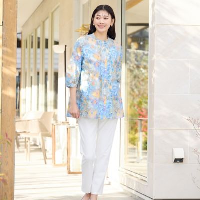 【人気アイテム・洗える】リバティプリント　パフスリーブシャツ（２１０３２５０４）