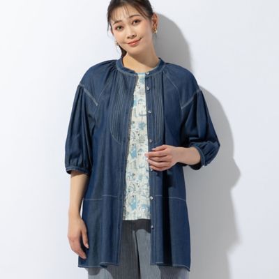 2オンス シャンブレーデニムチュニックシャツ（21033402 