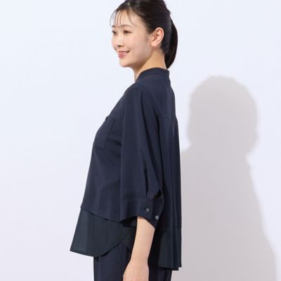 【洗える・セットアップ可能】シフォンドッキングブラウス（２１０３３５０９）