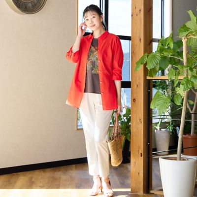 【毎年人気・洗える・綿１００％】ミラクルウェーブ　チュニックシャツ（２１０３３５１１）