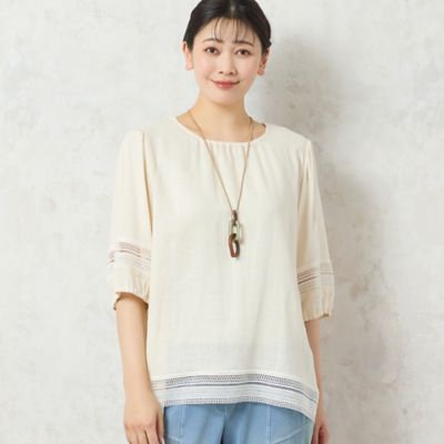【一部店舗限定】レーヨン麻　パフスリーブブラウス（２１０３３５１２）