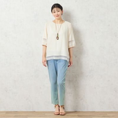 【一部店舗限定】レーヨン麻　パフスリーブブラウス（２１０３３５１２）