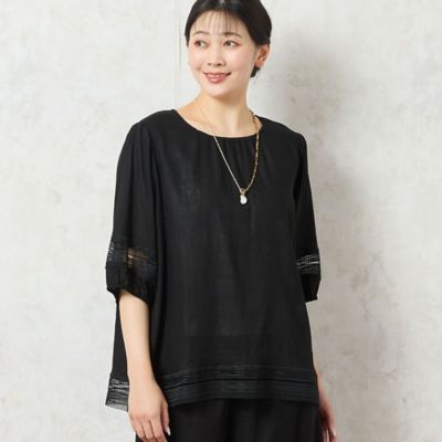 【一部店舗限定】レーヨン麻　パフスリーブブラウス（２１０３３５１２）