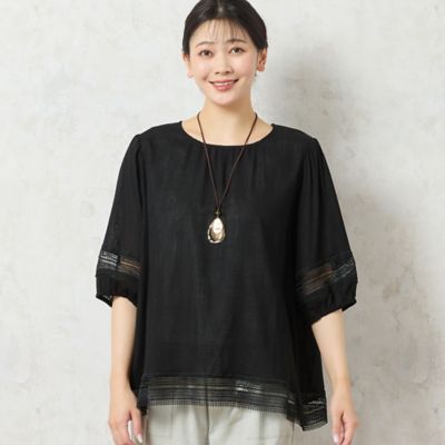 【一部店舗限定】レーヨン麻　パフスリーブブラウス（２１０３３５１２）