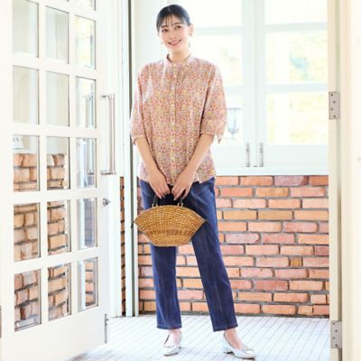 リバティプリント・洗える・L～4Lサイズ】小花柄コットンフリル