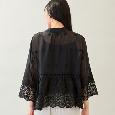 洗える・M～3Lサイズ】レース刺繍ブラウス（21033672