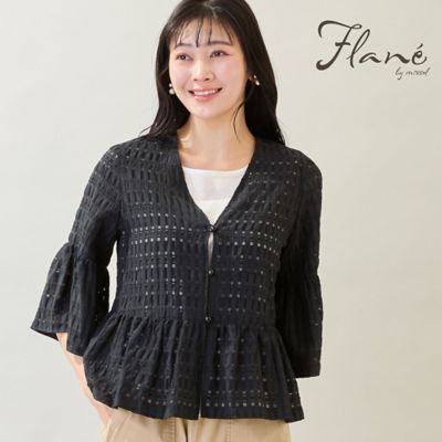 洗える・M～3Lサイズ】シアーチェックペプラムブラウス