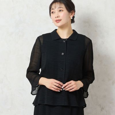 ＜MISSEL＞【洗える・セットアップ可能・３Ｌ／４Ｌサイズあり】ペプラムブラウス（２１０３４５０３）