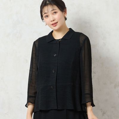 【洗える・セットアップ可能・３Ｌ／４Ｌサイズあり】ペプラムブラウス（２１０３４５０３）