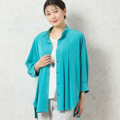 ＜MISSEL＞【洗える・接触冷感】Ｓｏａｌｏｎタックフレアシャツ（２１０３４５０７）