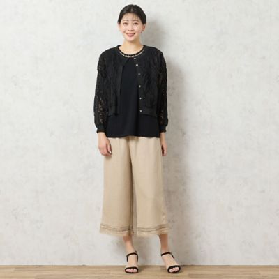 【洗える・限定カラーあり】テープ刺繍シアーカーディガン（２１０３４５１３）