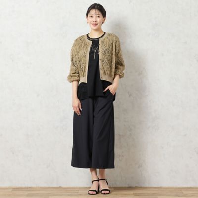 【洗える・限定カラーあり】テープ刺繍シアーカーディガン（２１０３４５１３）