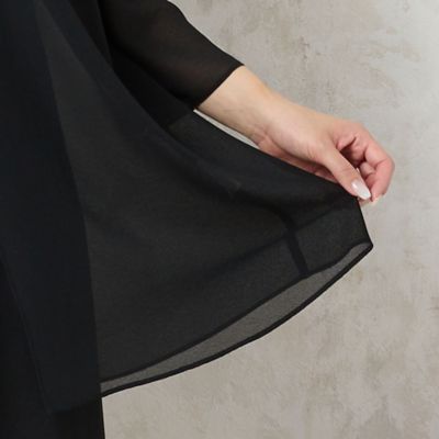 【洗える・セットアップ可能・３Ｌ／４Ｌサイズあり】ジョーゼットロングブラウス（２１０３４５１８）