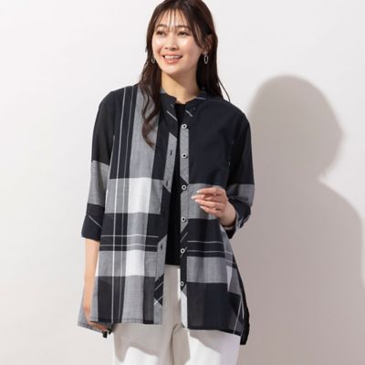 ＜MISSEL＞コットンチェック・ヘムデザインシャツ（２１０３５３０４）