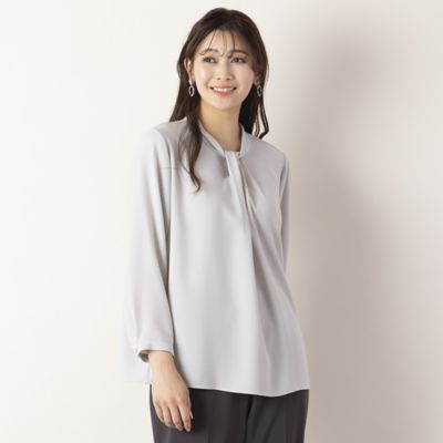 ＜MISSEL＞バックサテンジョーゼット・ボウタイ風ブラウス（２１０３５３２４）