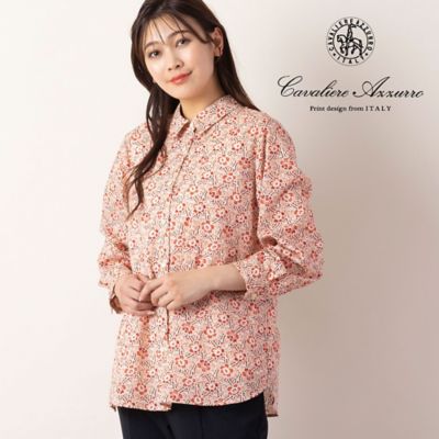 ＜MISSEL＞〔Ｃａｖａｌｉｅｒｅ　Ａｚｚｕｒｒｏ〕フラワープリントシャツ（２１０３５３４２）