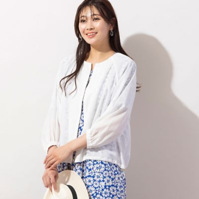 ＜MISSEL＞コットンシフォンドビー・ギャザーブラウス（２１０３５３５２）