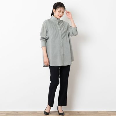 ピンタック入りハイネックシャツ（２１０３５４１３）