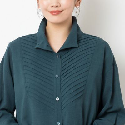 ピンタック入りハイネックシャツ（２１０３５４１３）