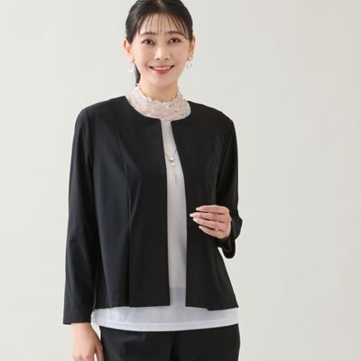 洗える・セットアップ可能・3L／4Lサイズあり】漆黒ノーカラー