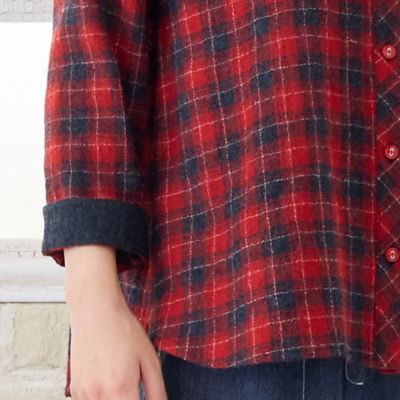 WEB限定カラーあり・3L／4Lサイズあり】ウールチェックシャツ