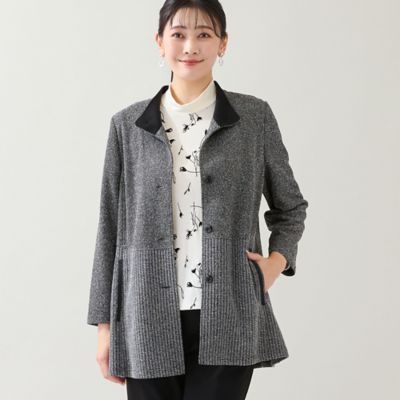 ＜MISSEL＞【３Ｌ／４Ｌサイズあり】ツイードニットジャケット（２１０３５５１２）