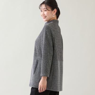 3L／4Lサイズあり】ツイードニットジャケット（21035512