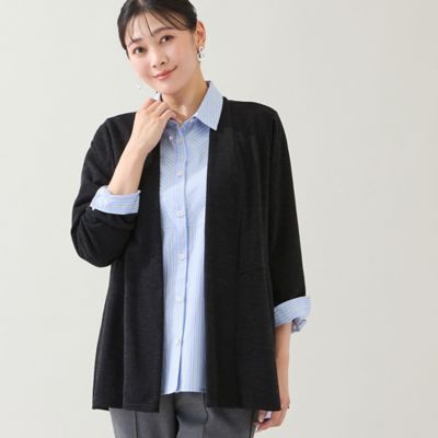 ＜MISSEL＞【洗える・日本製・アンサンブル可能】着流しカーディガン（２１０３５５１３）