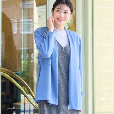 【送料無料】MISSEL/ミゼール 大きいサイズ 着流しカーディガン(21035513) アオ トップス【三越伊勢丹/公式】