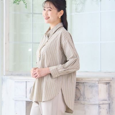 洗える】カラーストライプシャツ（21035517） | MISSEL
