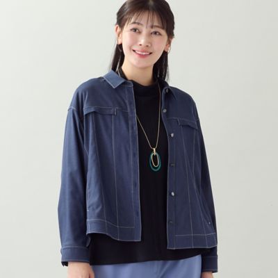 洗える・快適ストレッチ・L～4Lサイズ】ストレッチデニムジャケット 