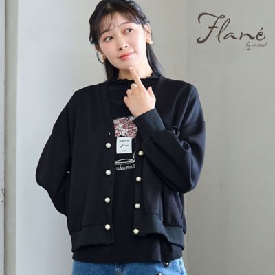洗える・セットアップ可・3Lサイズあり】パールボタンVネック