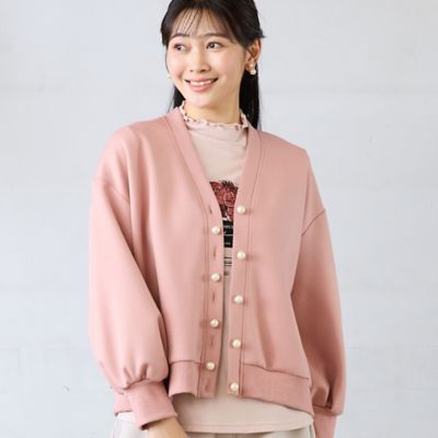 洗える・セットアップ可・3Lサイズあり】パールボタンVネック