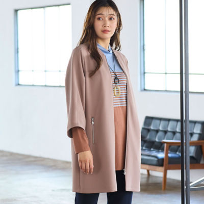 ＜MISSEL＞ジップアップロングジャケット（２１０３６３０１）