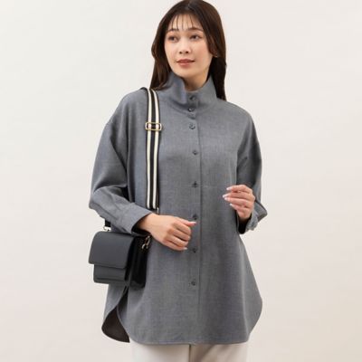 ＜MISSEL＞ハイネックワイドシャツ（２１０３６３０３）