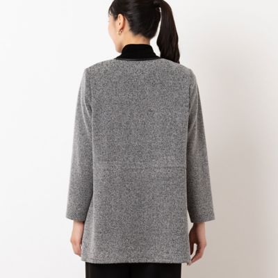 起毛ツイルニット　ノーカラージャケット（２１０３６４０３）