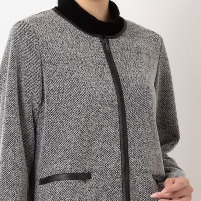 起毛ツイルニット　ノーカラージャケット（２１０３６４０３）