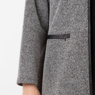 起毛ツイルニット　ノーカラージャケット（２１０３６４０３）