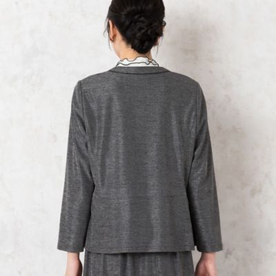ノーカラーペプラムジャケット【セットアップ可】（２１０３６４３１）
