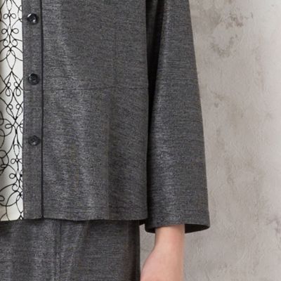 ノーカラーペプラムジャケット【セットアップ可】（２１０３６４３１）
