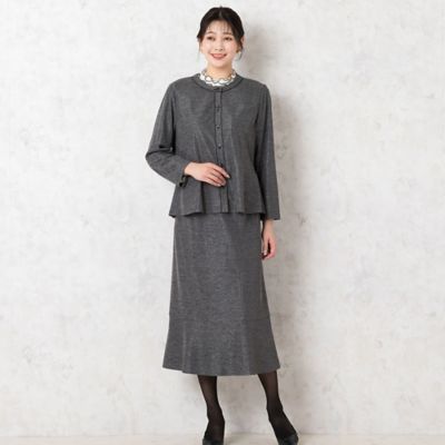 ノーカラーペプラムジャケット【セットアップ可】（２１０３６４３１）